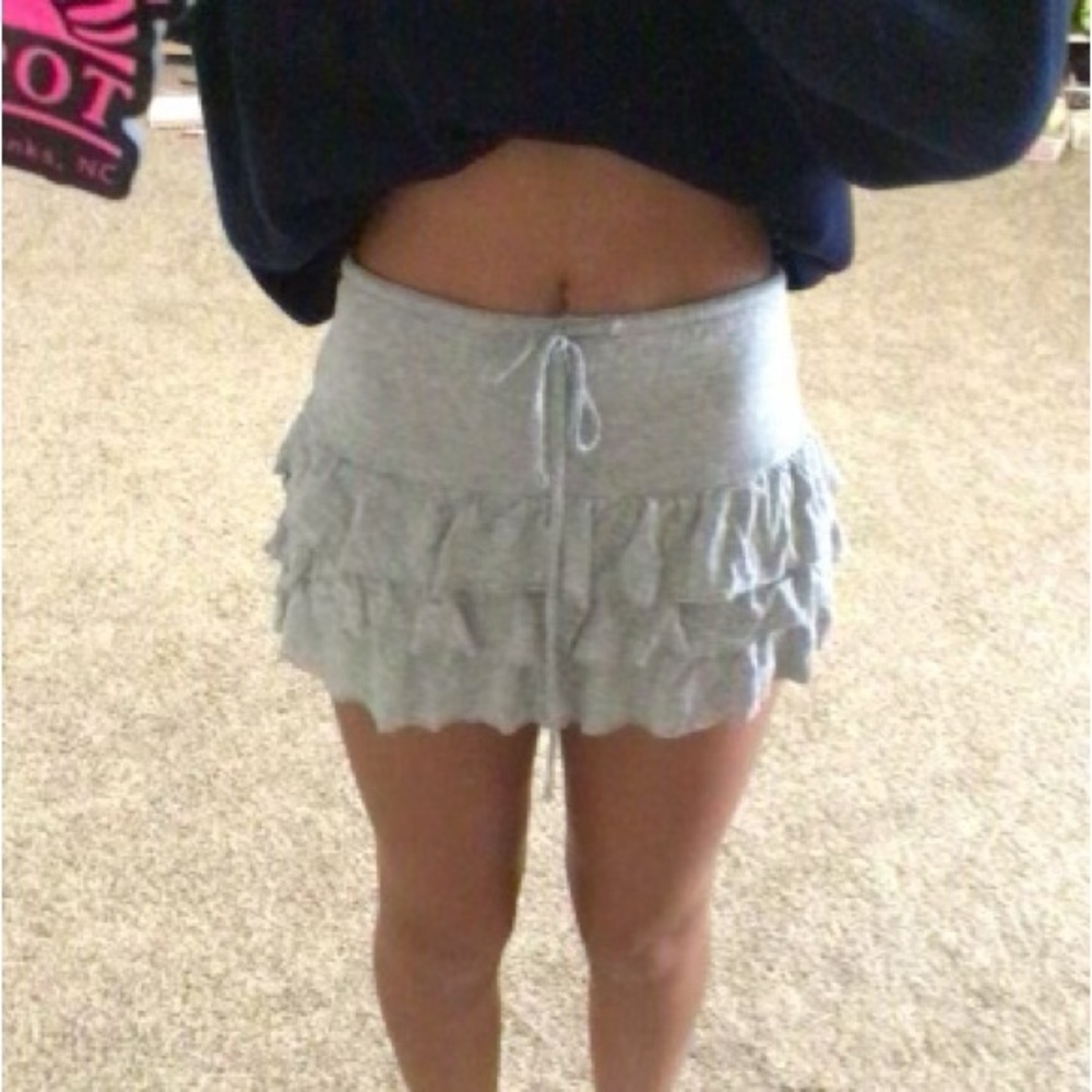 Bershka Light Gray Textured Skirt